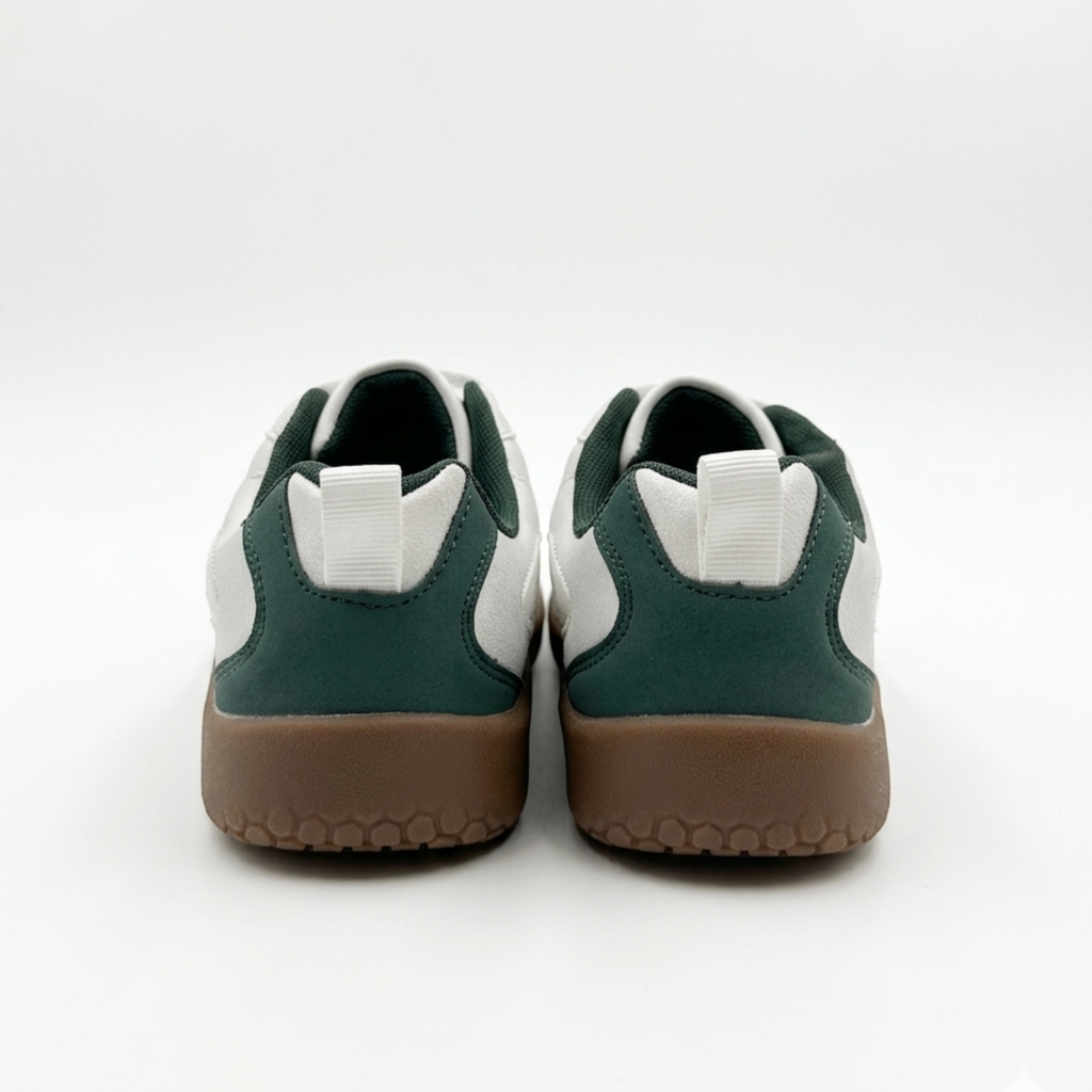 THE SHIRO — White & Forest Wide Toe Box Sneaker