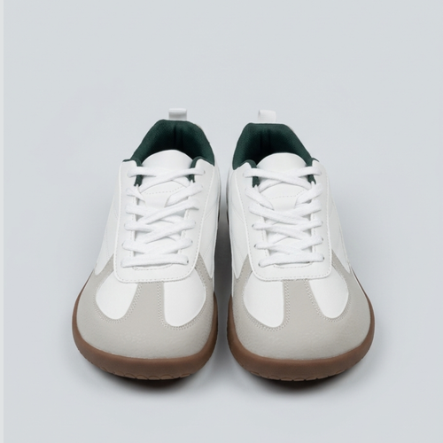 THE SHIRO — White & Forest Wide Toe Box Sneaker